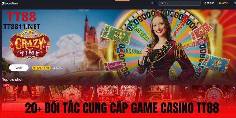 Đối tác cung cấp game Casino TT88 uy tín